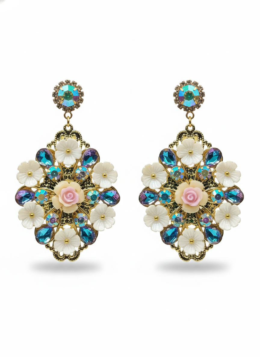 Celestial Blossom Couture Drop Earrings