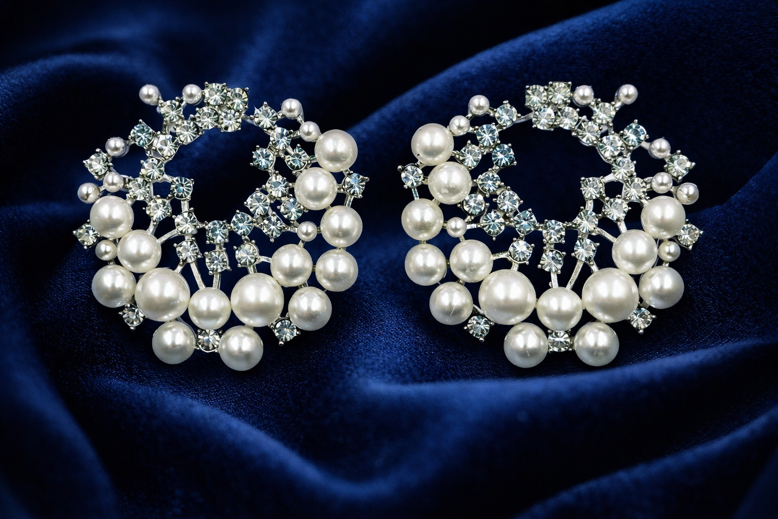 Pearl & Crystal Gold-Toned Statement Earrings for Women | LoveSERI