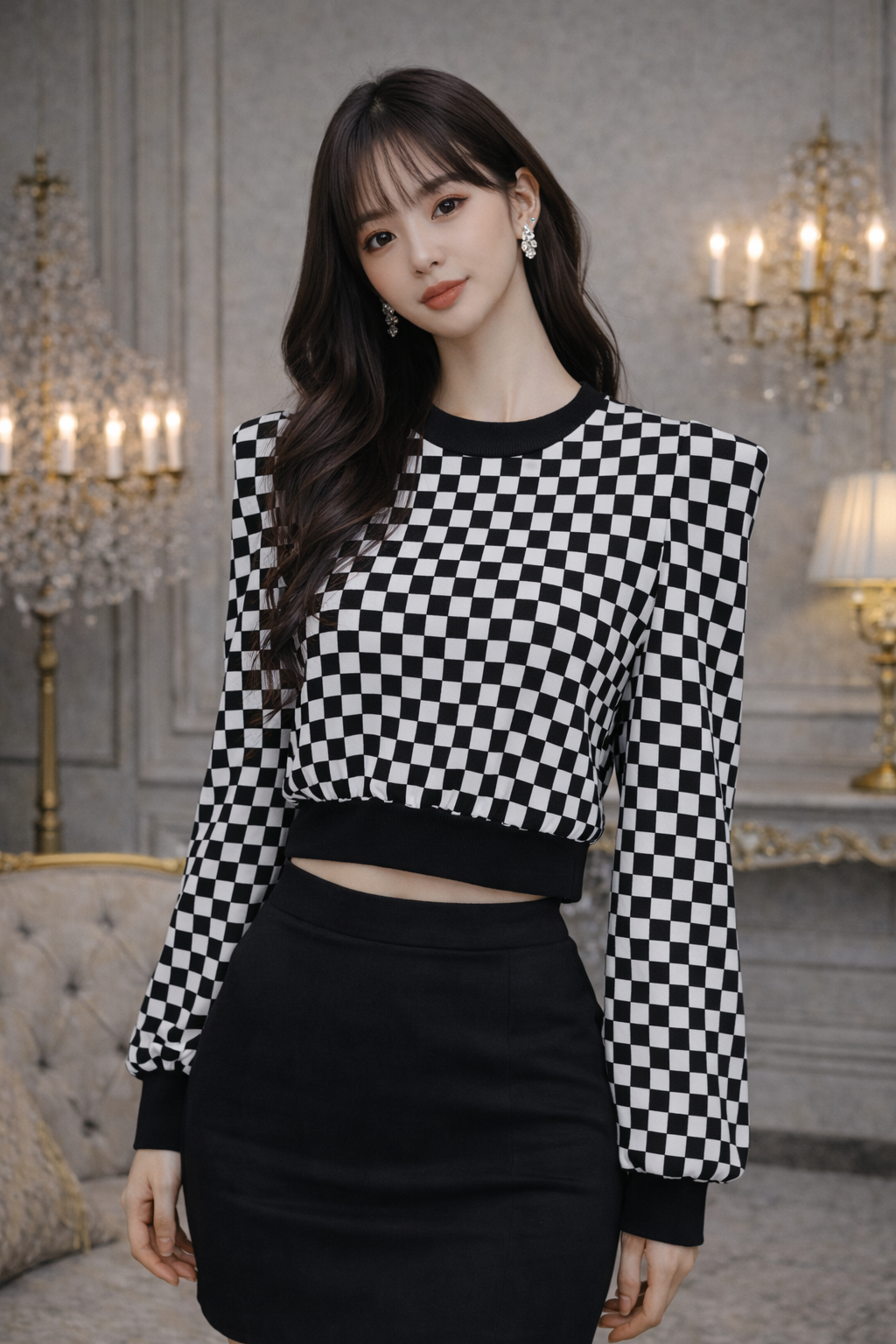 Jiyeon Checkered Pull Over