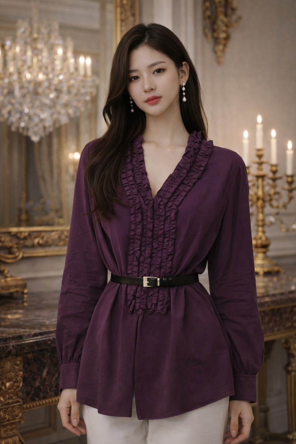 Elegance Ruched Neck Party Top