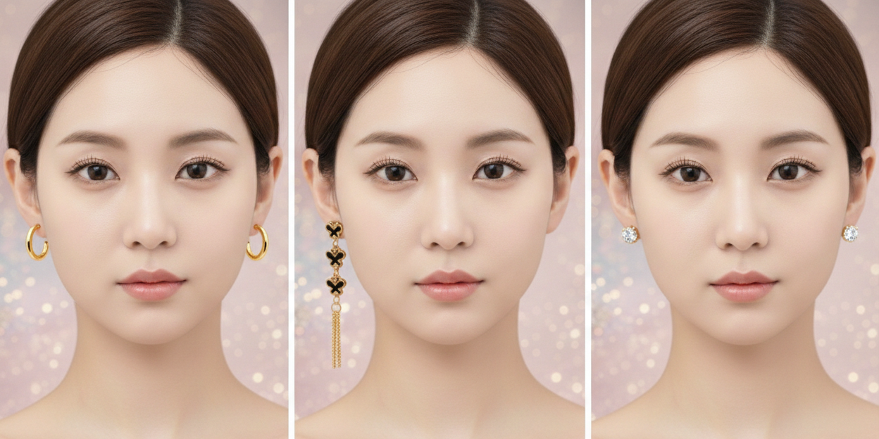 LoveSERI Golden Elegance 3-Pair Earring Set