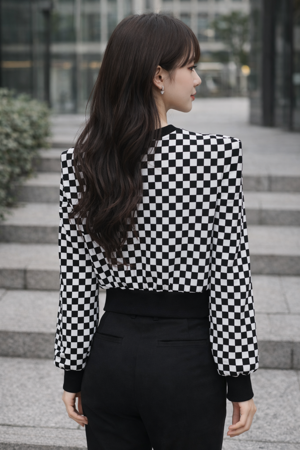 Jiyeon Checkered Pull Over