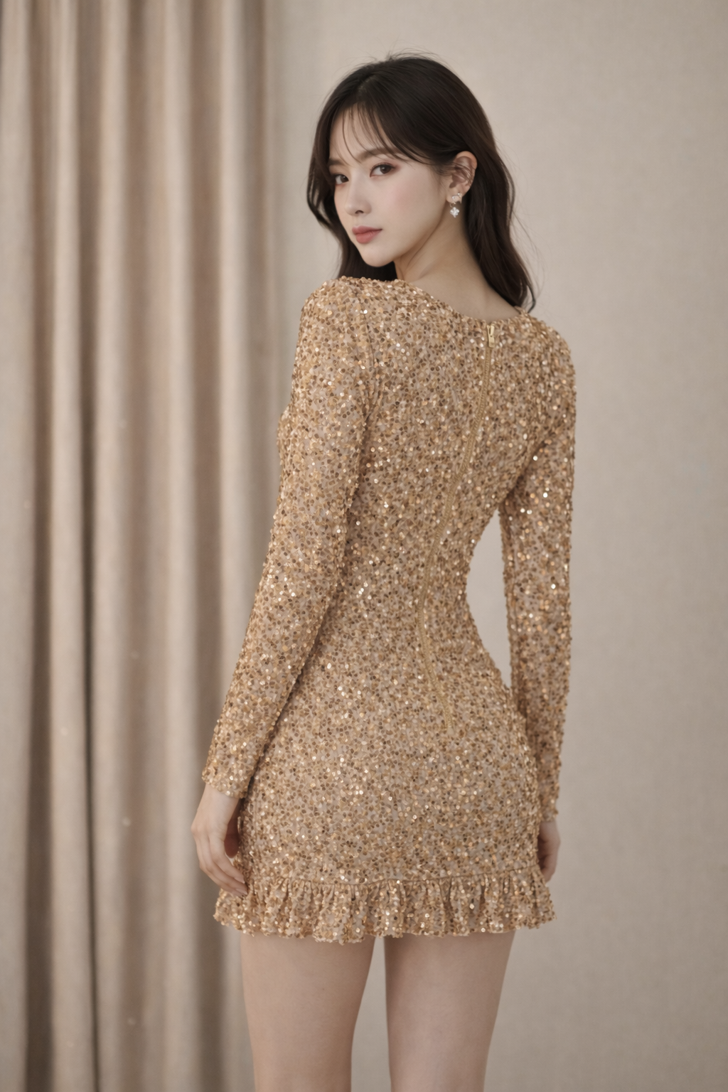 Sequin Ruffle Party Dress