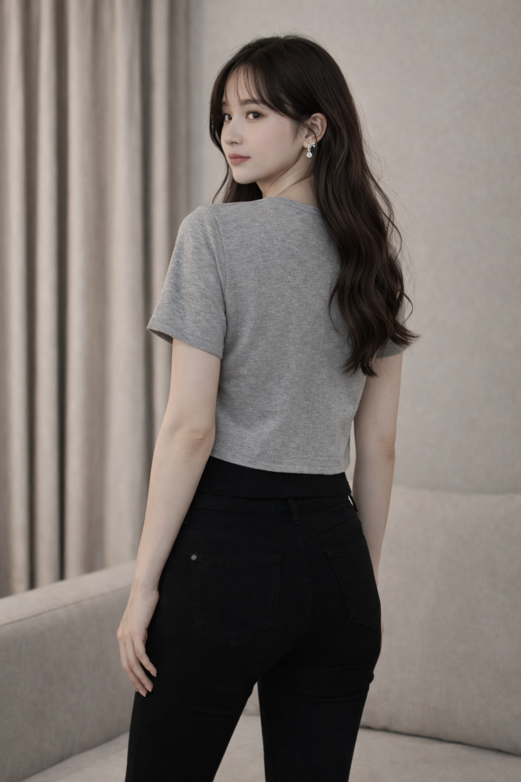 Grey Double Layer T-Shirt