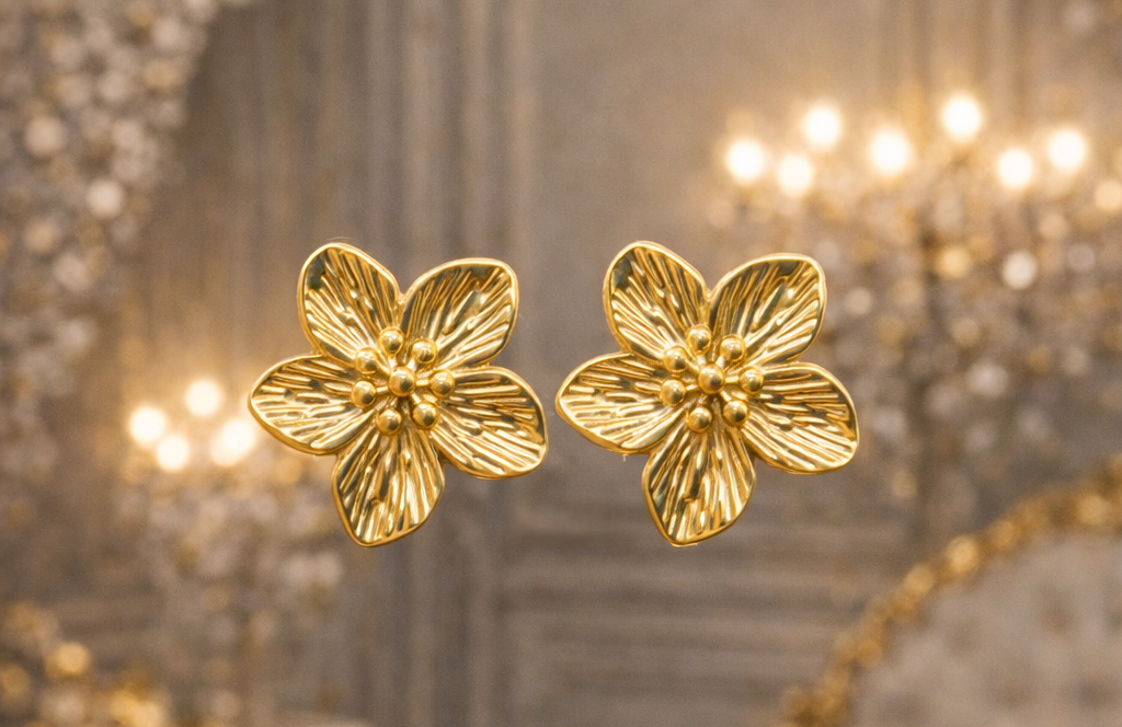 Golden Bloom Stud Earrings